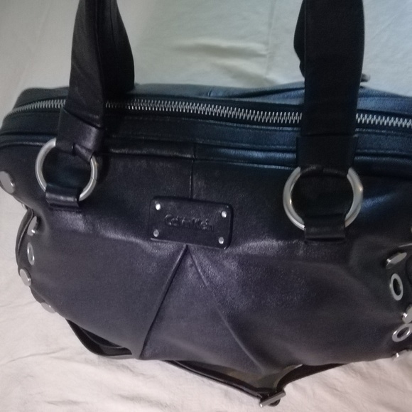 Calvin Klein black leather satchel handbag - Picture 2 of 10